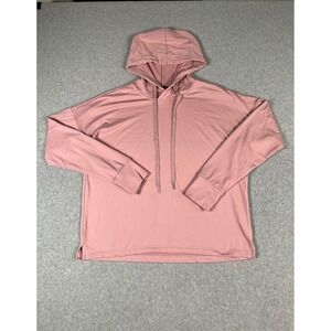 Bebe Sport Womens Pink Long Sleeve Hooded Top Thumbhole Cuffs Size M
